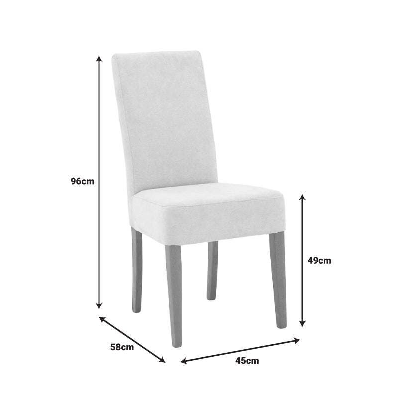 Καρέκλα Ditta Ύφασμα σε Γκρι-Μπεζ Απόχρωση με Πόδι Μασίφ Ξύλο σε Καρυδί Απόχρωση