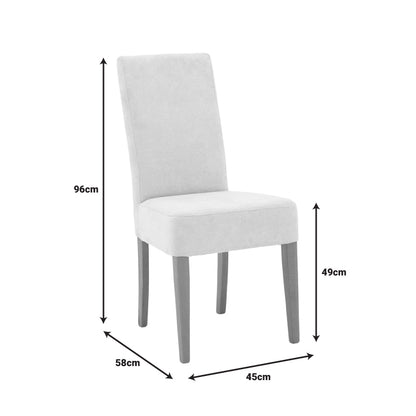 Καρέκλα Ditta Ύφασμα σε Γκρι-Μπεζ Απόχρωση με Πόδι Μασίφ Ξύλο σε Καρυδί Απόχρωση