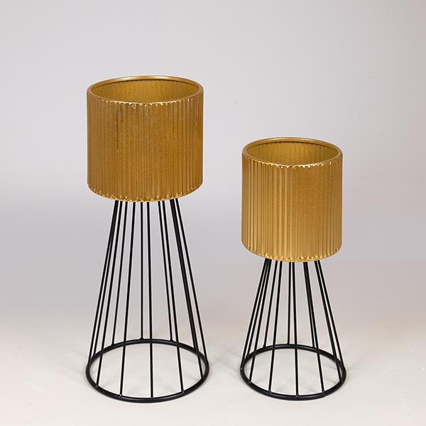 S/2 ΚΑΣΠΩ ΜΕΤΑΛΛΙΚΟ ΜΑΥΡΟ-ΧΡΥΣΟ 21.5x21.5x51/18.5x18.5x40.5