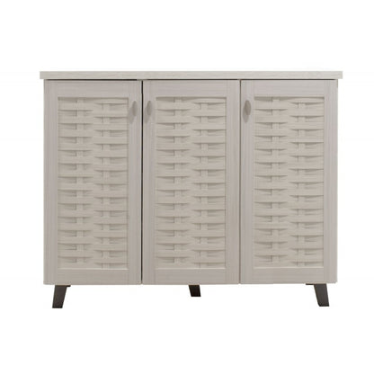 Παπουτσοθήκη-Ντουλάπι Mantam 16 Ζεύγων Χρώμα Λευκό-Γκρι 115,5x40x92