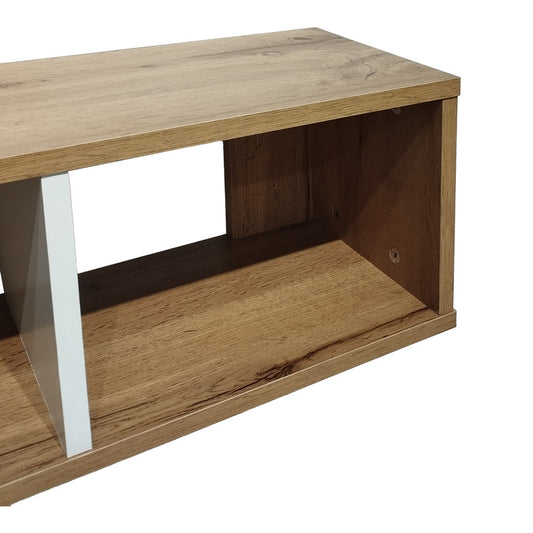 Ραφιέρα Τοίχου Flevior σε Sonoma με Λευκή Απόχρωση 90x22x25.6