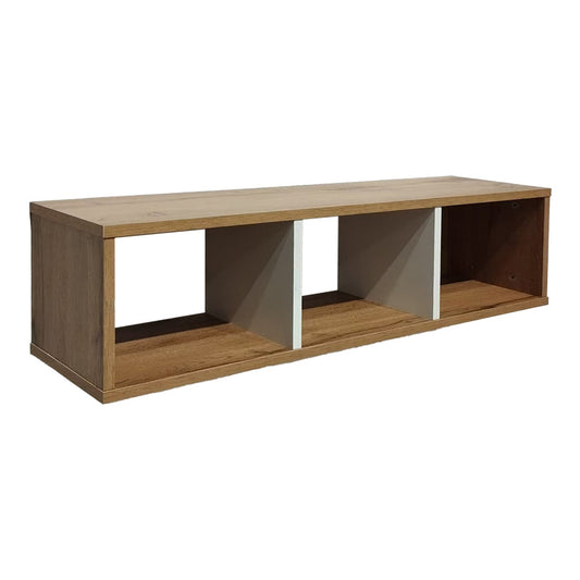 Ραφιέρα Τοίχου Flevior σε Sonoma με Λευκή Απόχρωση 90x22x25.6