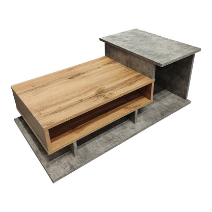 Τραπέζι Σαλονιού Nuvele σε Γκρι Antique-Sonoma Απόχρωση 90x50x35