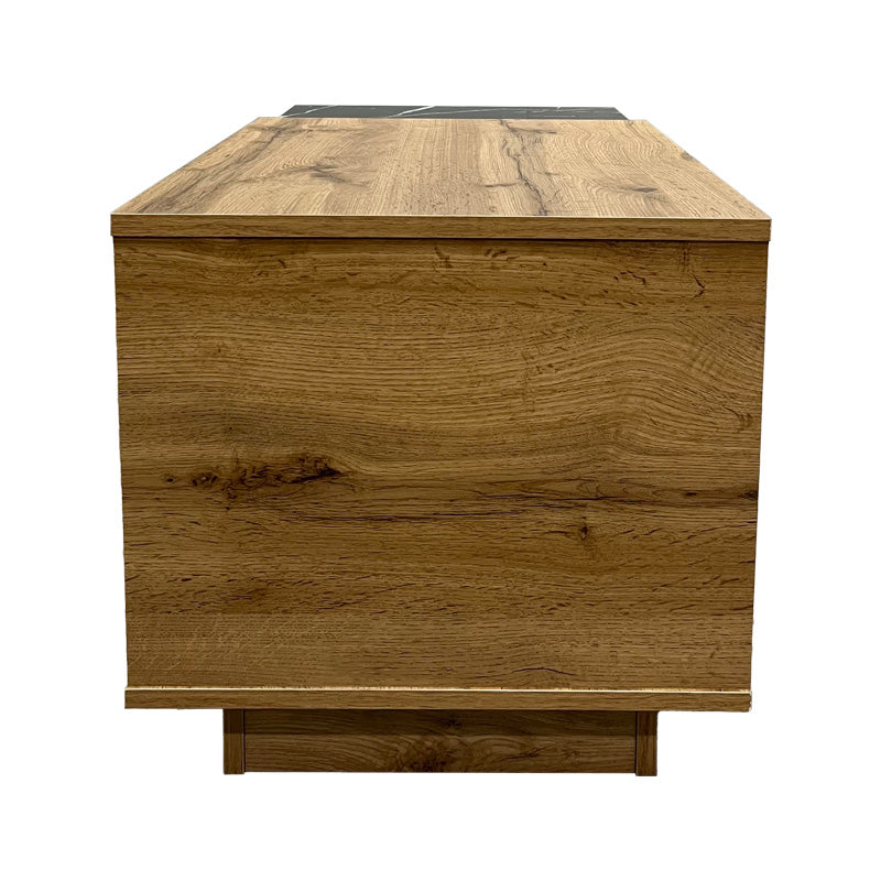 Τραπέζι Σαλονιού Fetix σε Μαύρο Μαρμάρου-Sonoma Απόχρωση 90x45x45