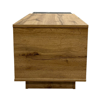 Τραπέζι Σαλονιού Fetix σε Μαύρο Μαρμάρου-Sonoma Απόχρωση 90x45x45