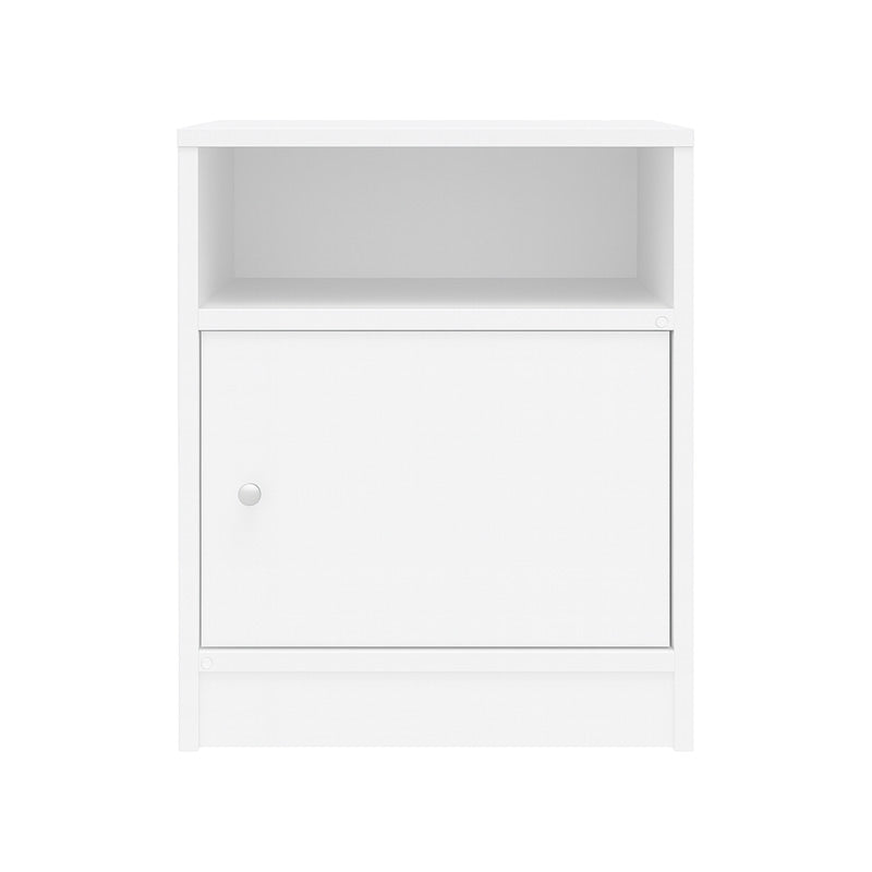 Κομοδίνο Foly με Ένα Ντουλάπι σε Λευκή Απόχρωση 40x40x50