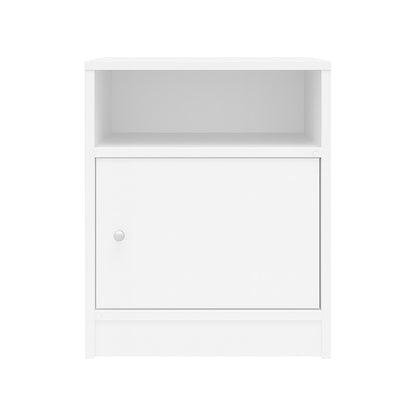 Κομοδίνο Foly με Ένα Ντουλάπι σε Λευκή Απόχρωση 40x40x50