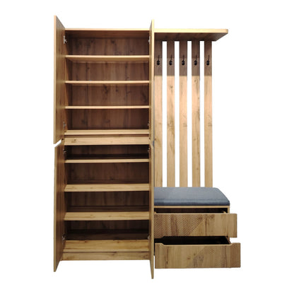 Έπιπλο Εισόδου Zomie σε Oak Απόχρωση 131x41.5x180.4
