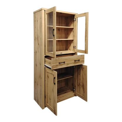 Βιτρίνα-Ντουλάπα Nisso σε Oak Απόχρωση 80x40x183.5