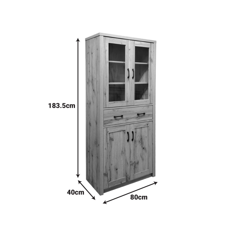 Βιτρίνα-Ντουλάπα Nisso σε Oak Απόχρωση 80x40x183.5