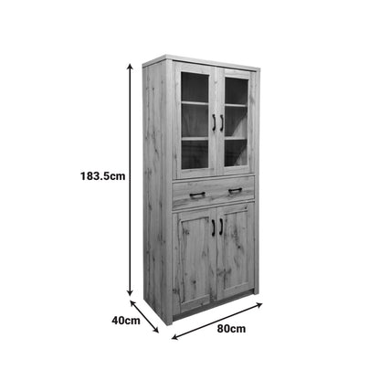 Βιτρίνα-Ντουλάπα Nisso σε Oak Απόχρωση 80x40x183.5
