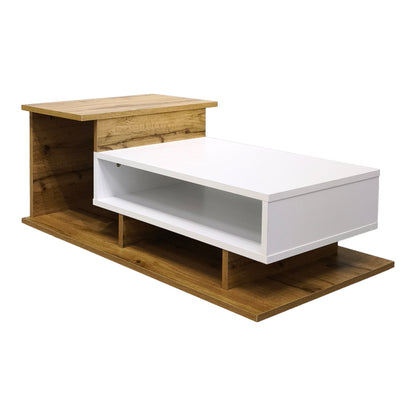 Τραπέζι Σαλονιού Nuvele Sonoma-Λευκό 90x50x35
