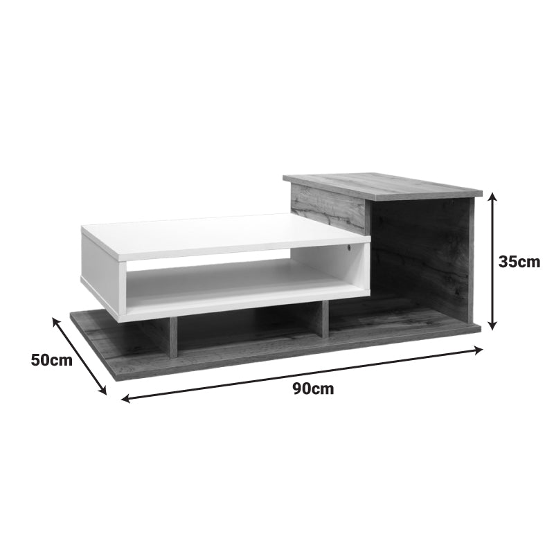 Τραπέζι Σαλονιού Nuvele Sonoma-Λευκό 90x50x35