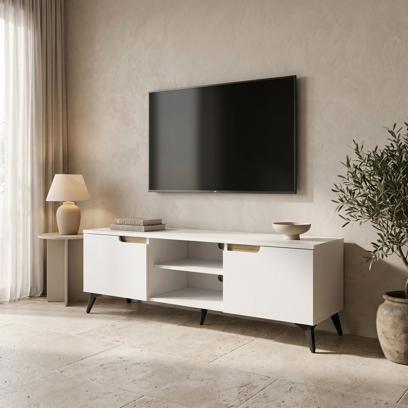 Έπιπλο Τηλεόρασης Kemvio Sonoma-Λευκό 150x38x44