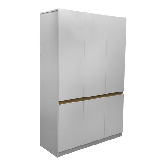 Ντουλάπα Τρίφυλλη Merzia Sonoma-Λευκό 120x46.5x183