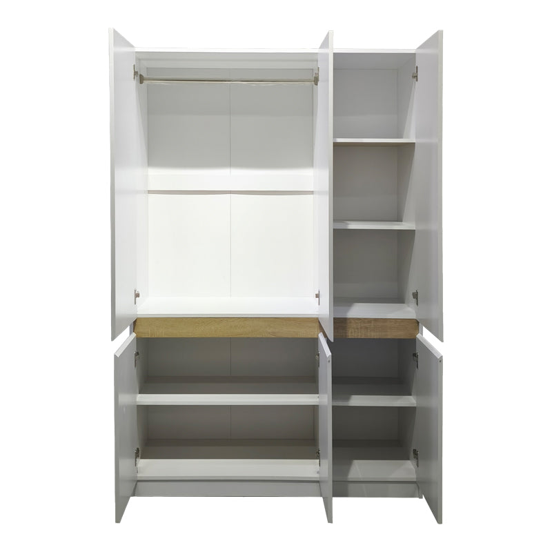 Ντουλάπα Τρίφυλλη Merzia Sonoma-Λευκό 120x46.5x183