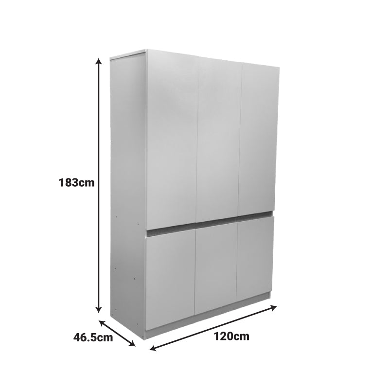 Ντουλάπα Τρίφυλλη Merzia Sonoma-Λευκό 120x46.5x183