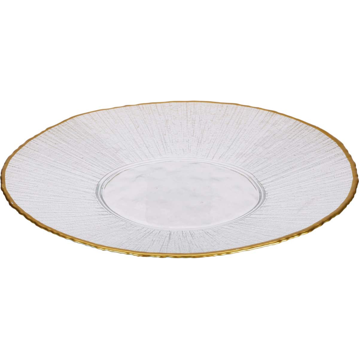 Πιάτο από Γυαλί με Χρυσό 28εκ