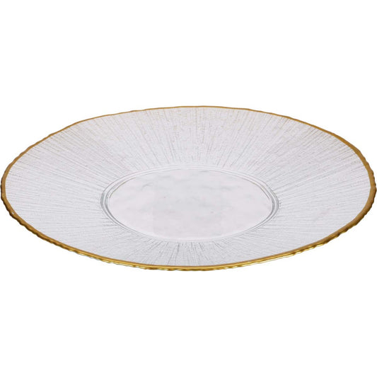 Πιάτο από Γυαλί με Χρυσό 28εκ