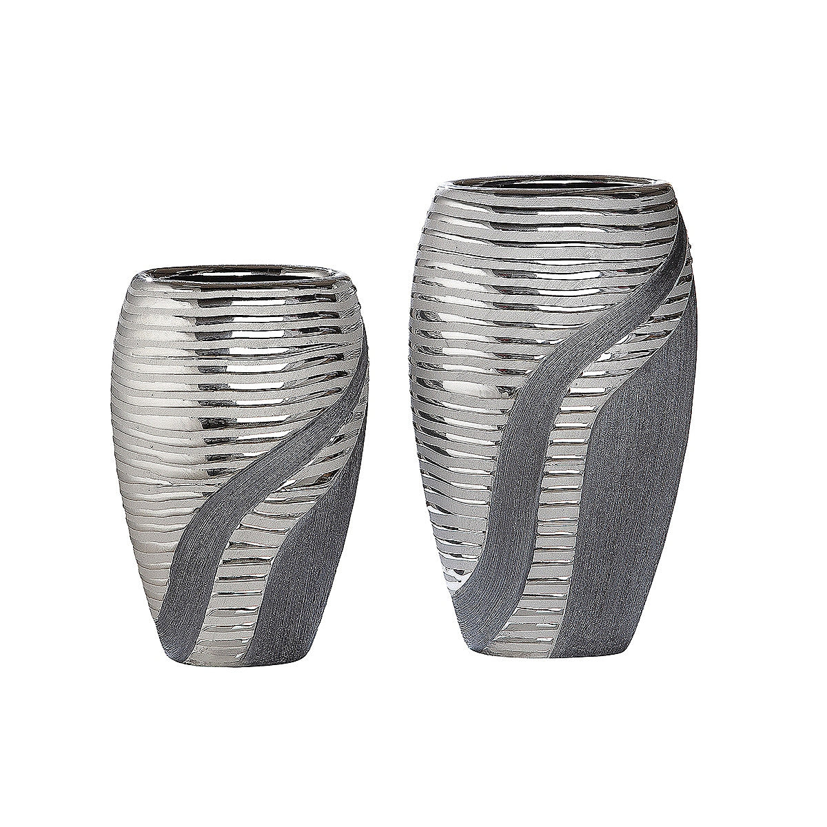 Βάζο Ασημί/Γκρι Κεραμικό 8.5x14.5x24.5