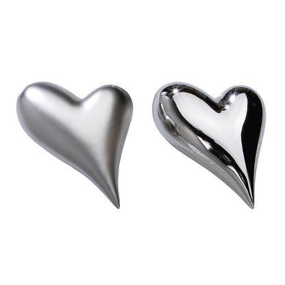 Διακοσμητικό Καρδιά Ασημί Κεραμικό 11x8.5x4 σε 2 Αποχρώσεις