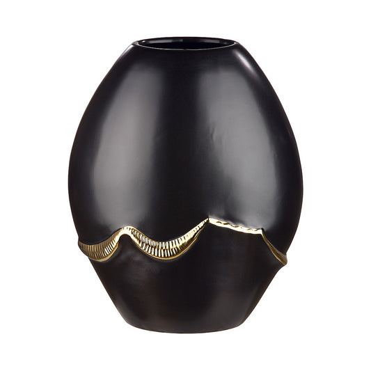 Βάζο Μαύρο/Χρυσό Κεραμικό 11x20x25