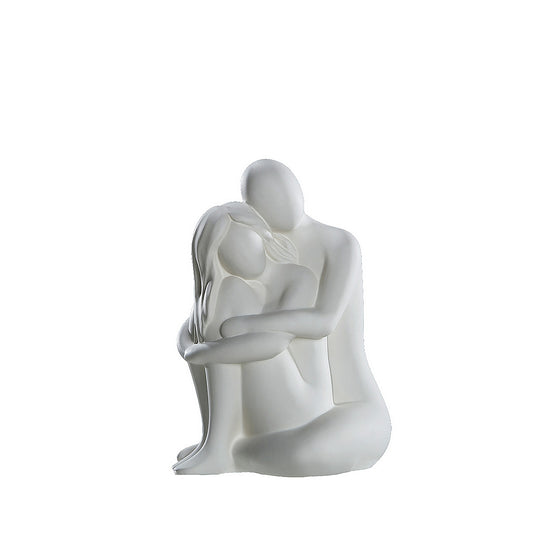 Διακοσμητικό Ζευγάρι Αγκαλάζιεται Λευκό Κεραμικό 25εκ
