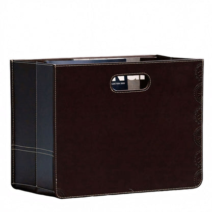 Θήκη για Περιοδικά Καφέ Δερματίνη/Ύφασμα 19x40x30