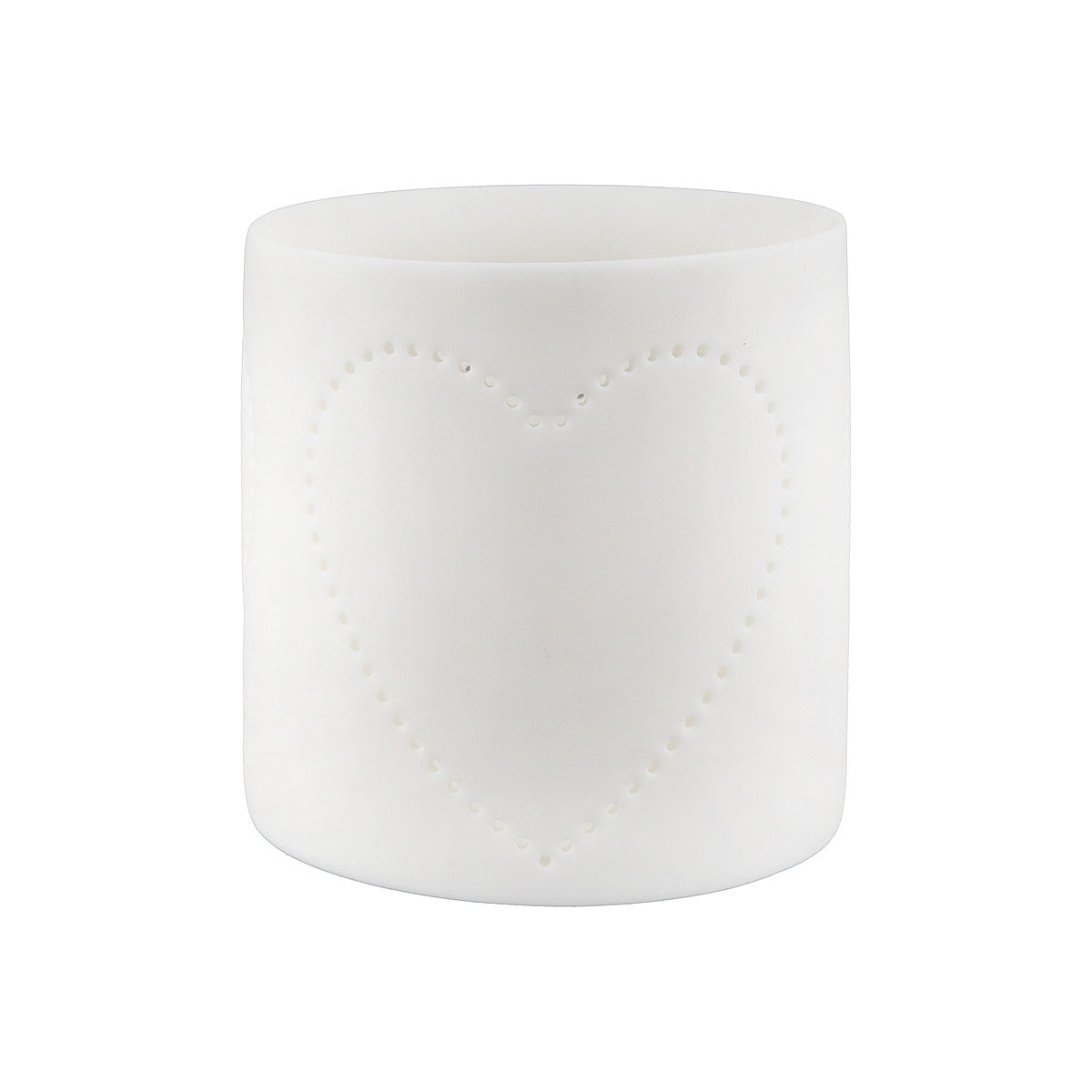 Φανάρι με Διακόσμηση Καρδιά Λευκό Πορσελάνη 7εκ