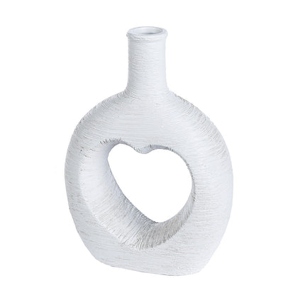 Βάζο με Καρδιά Στη Μέση Λευκό Κεραμικό 7x16x22.5