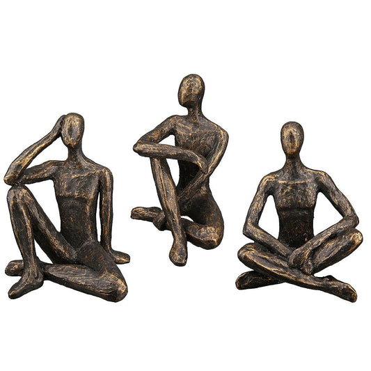Διακοσμητικό Φιγούρα Ξεκουράζεται Μπρονζέ Polyresin 10.5x12x14.5 σε 3 Σχέδια