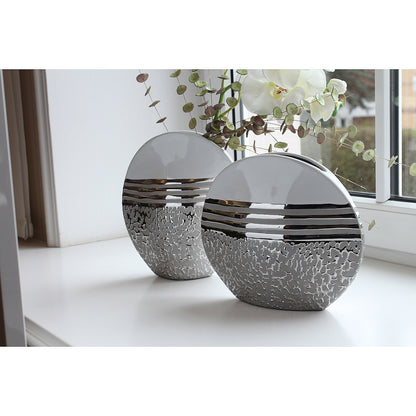 Βάζο Λευκό/Ασημί Κεραμικό 10x20.5x25