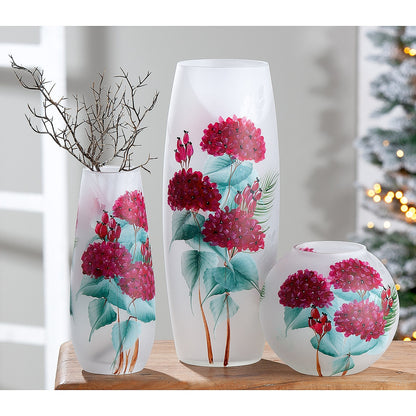 Βάζο Φθινοπωρινά Λουλούδια Πολύχρωμο Γυαλί 16εκ