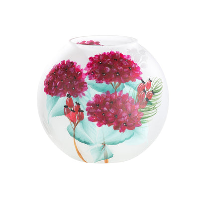 Βάζο Φθινοπωρινά Λουλούδια Πολύχρωμο Γυαλί 16εκ
