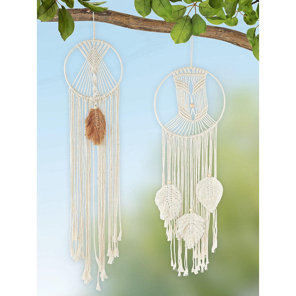 Διακοσμητικό Κρεμαστό Μάτι Λευκό/Μπεζ Ύφασμα 20x85εκ