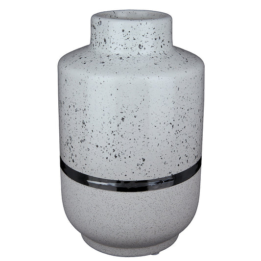 Βάζο Λευκό/Ασημί Κεραμικό 12.5x12.5x19.5