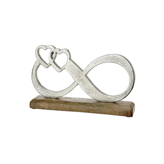 Διακοσμητικό Άπειρο σε Βάση Ασημί/Φυσικό Αλουμίνιο/Ξύλο 5x32.5x19