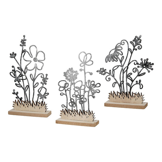 Διακοσμητικό Φυτά Μαύρο/Φυσικό MDF 3.5x16.5x19 σε 3 Σχέδια