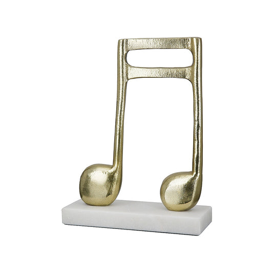 Διακοσμητικό Μουσική Νότα σε Βάση Χρυσό/Λευκό Αλουμίνιο/Μάρμαρο 7.5x20x27