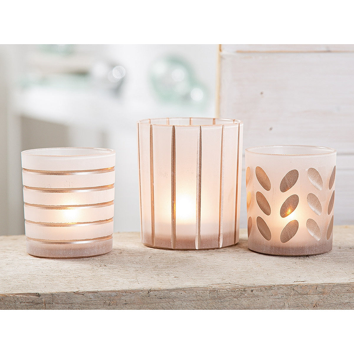 Κηροπήγιο Διάφανο Γυαλί 9εκ σε 3 Σχέδια