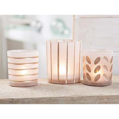 Κηροπήγιο Διάφανο Γυαλί 9εκ σε 3 Σχέδια