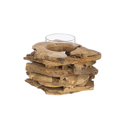 Διακοσμητικό Σύνθεση Βάζο σε Ξύλα Φυσικό Ξύλο 18εκ