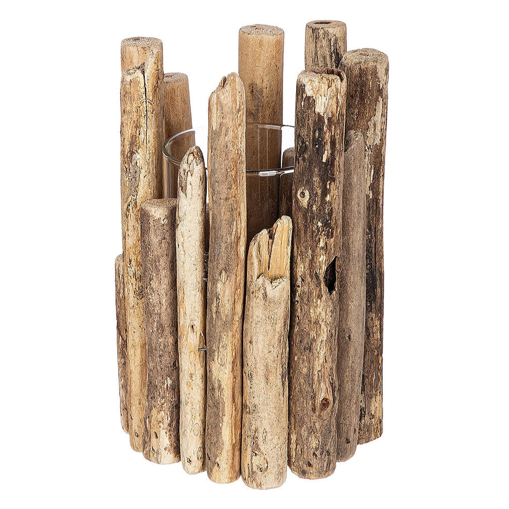 Διακοσμητικό Σύνθεση Βάζο σε Ξύλα Φυσικό Ξύλο 24εκ