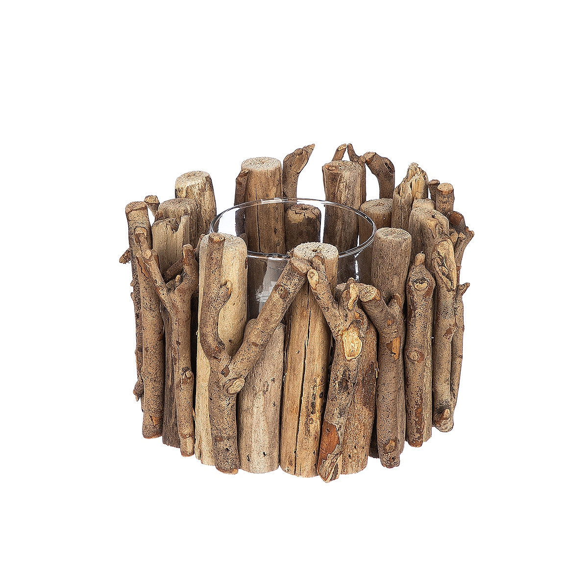 Decorative Vase Arrangement on Wood Natural Wood 12cm