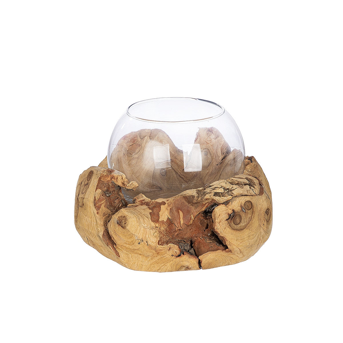 Διακοσμητικό Σύνθεση Βάζο σε Ξύλο Φυσικό Ξύλο 16εκ