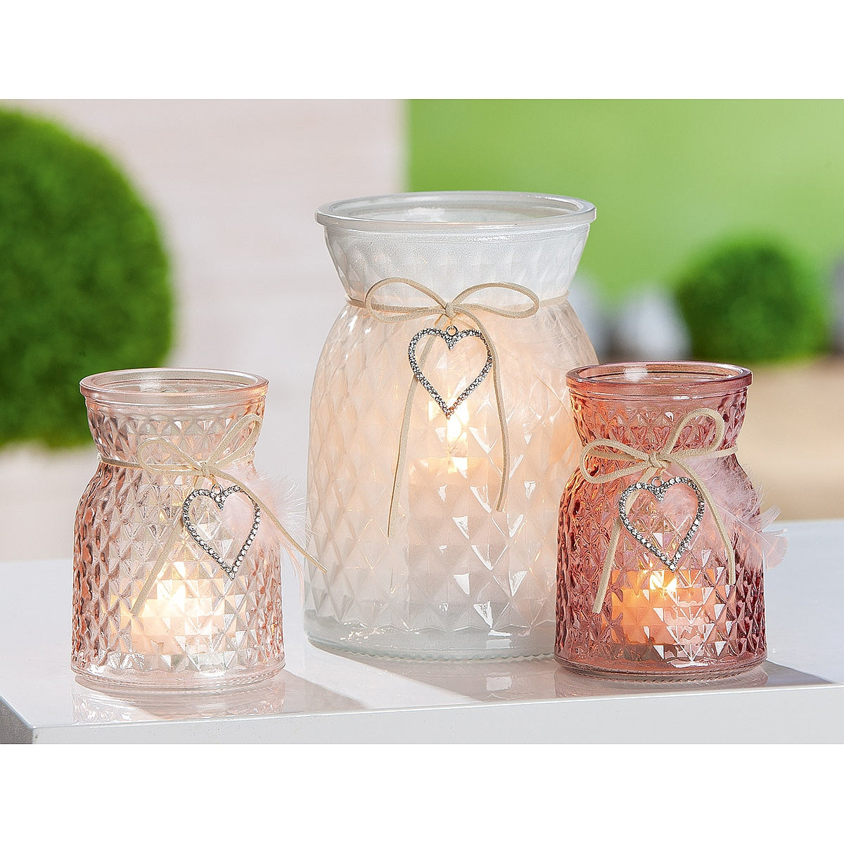 Κηροπήγιο Γυαλί Πολύχρωμο 16εκ σε 3 Χρώματα