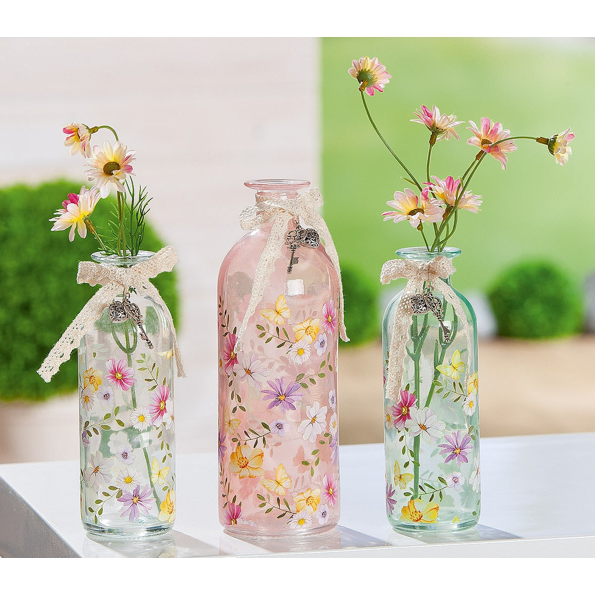 Βάζο Διάφανο Γυαλί 16εκ σε 3 Αποχρώσεις