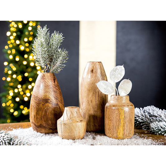 Βάζο Καφέ Ξύλο 18εκ