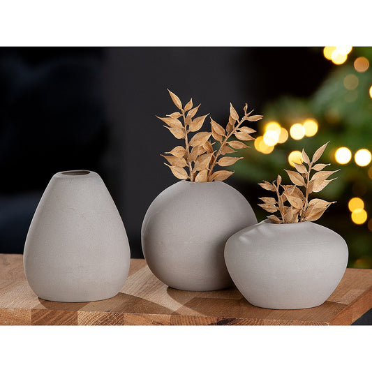 Βάζο Γκρι Κεραμικό 12εκ σε 3 Σχέδια