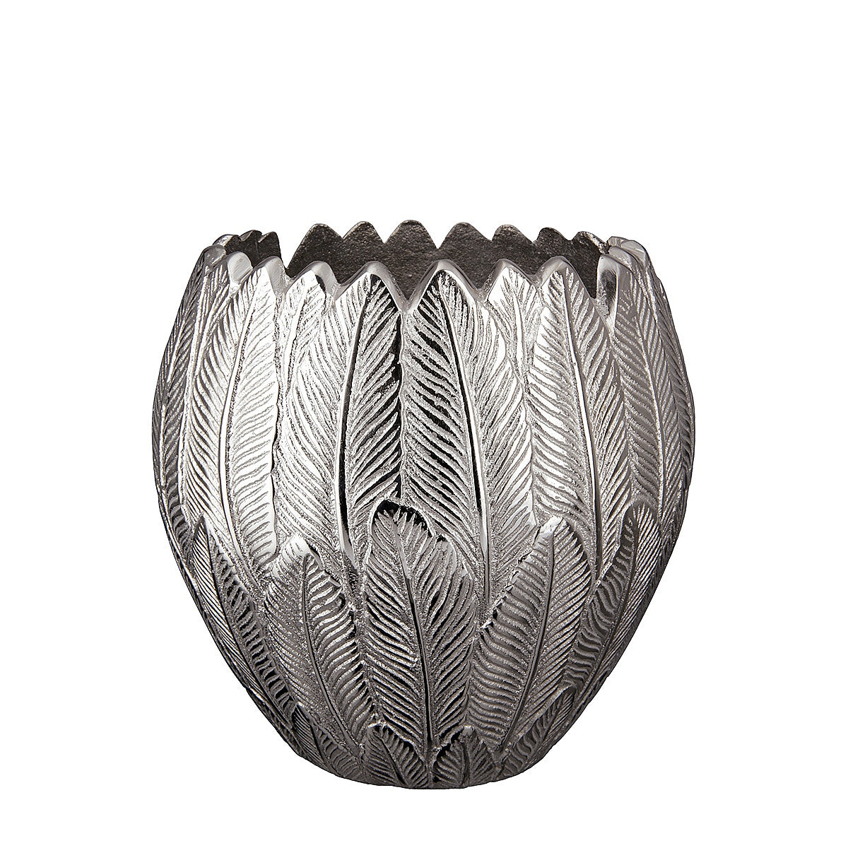 Βάζο Φτερά Ασημί Αλουμίνιο 21.5εκ